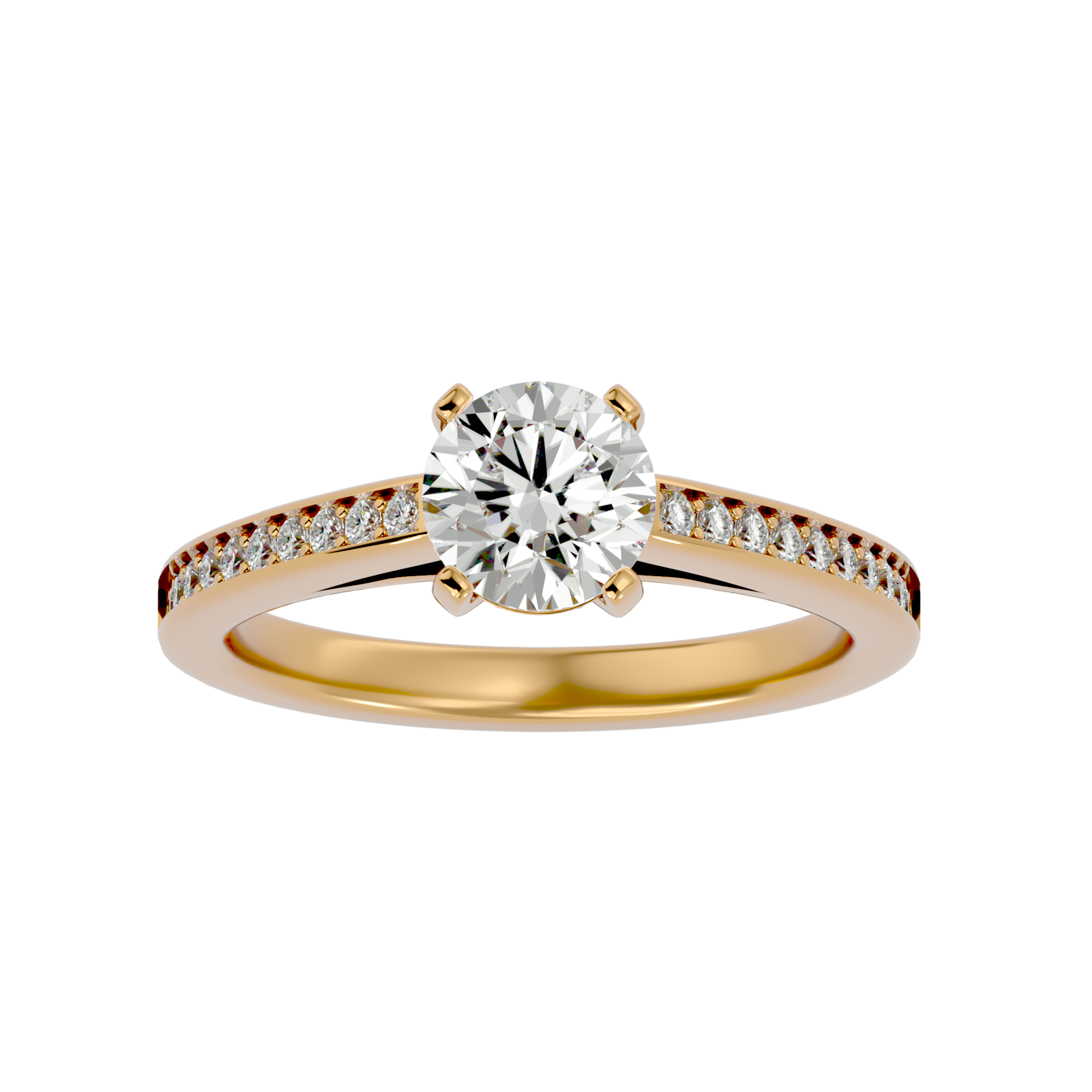 Alpha Diamond Solitaire Ring