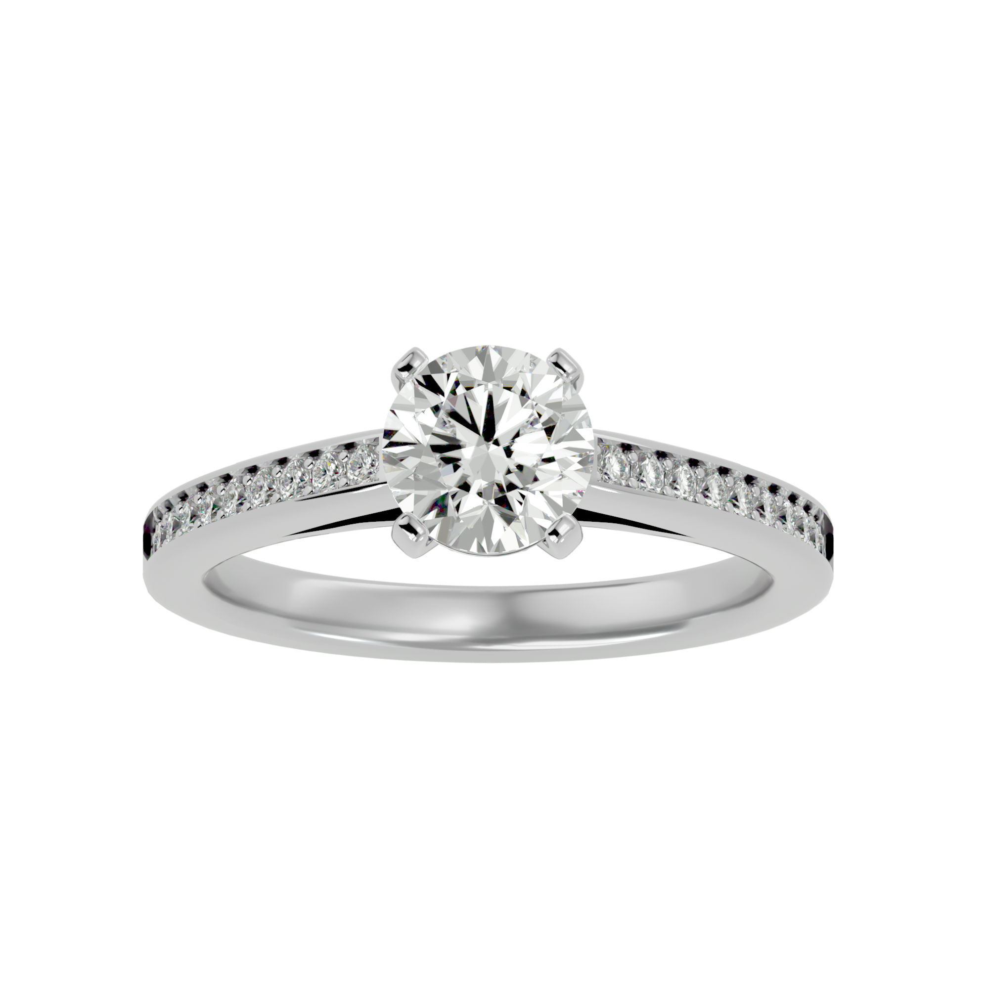 Alpha Diamond Solitaire Ring