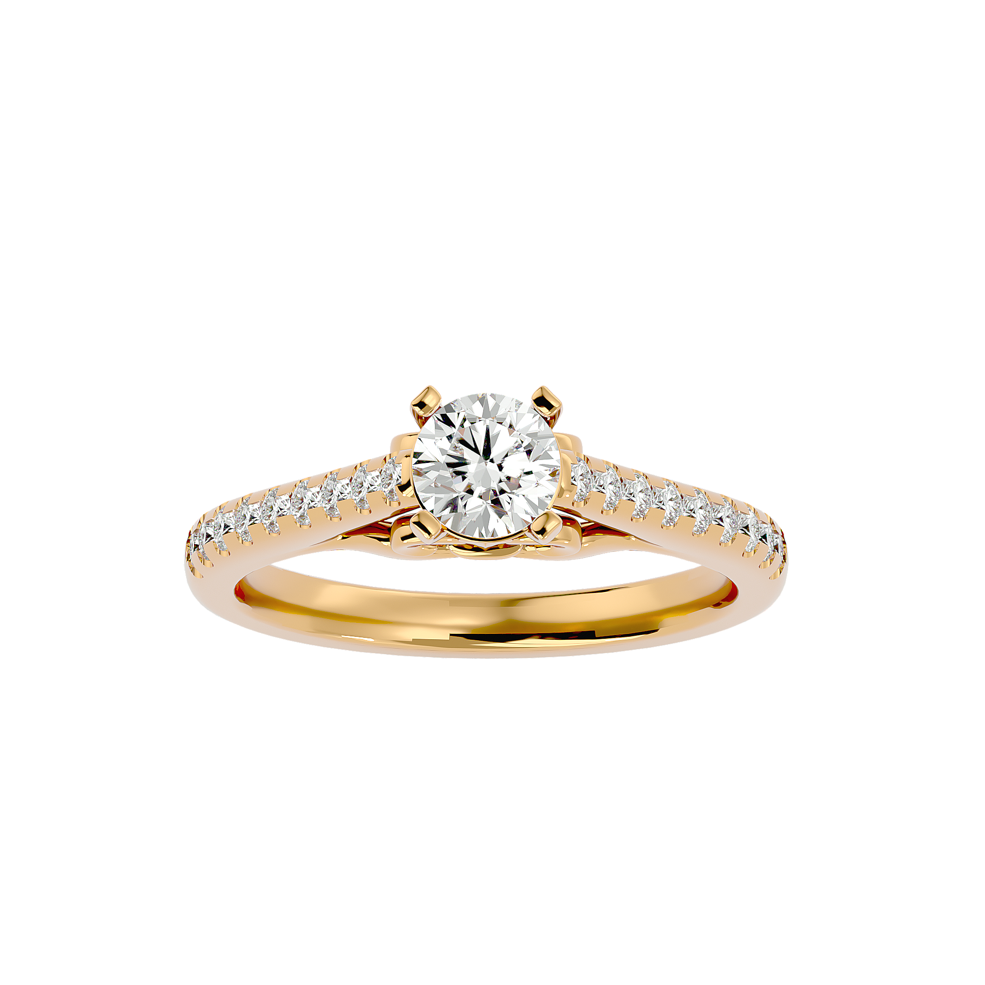 Flora Diamond Solitaire Ring