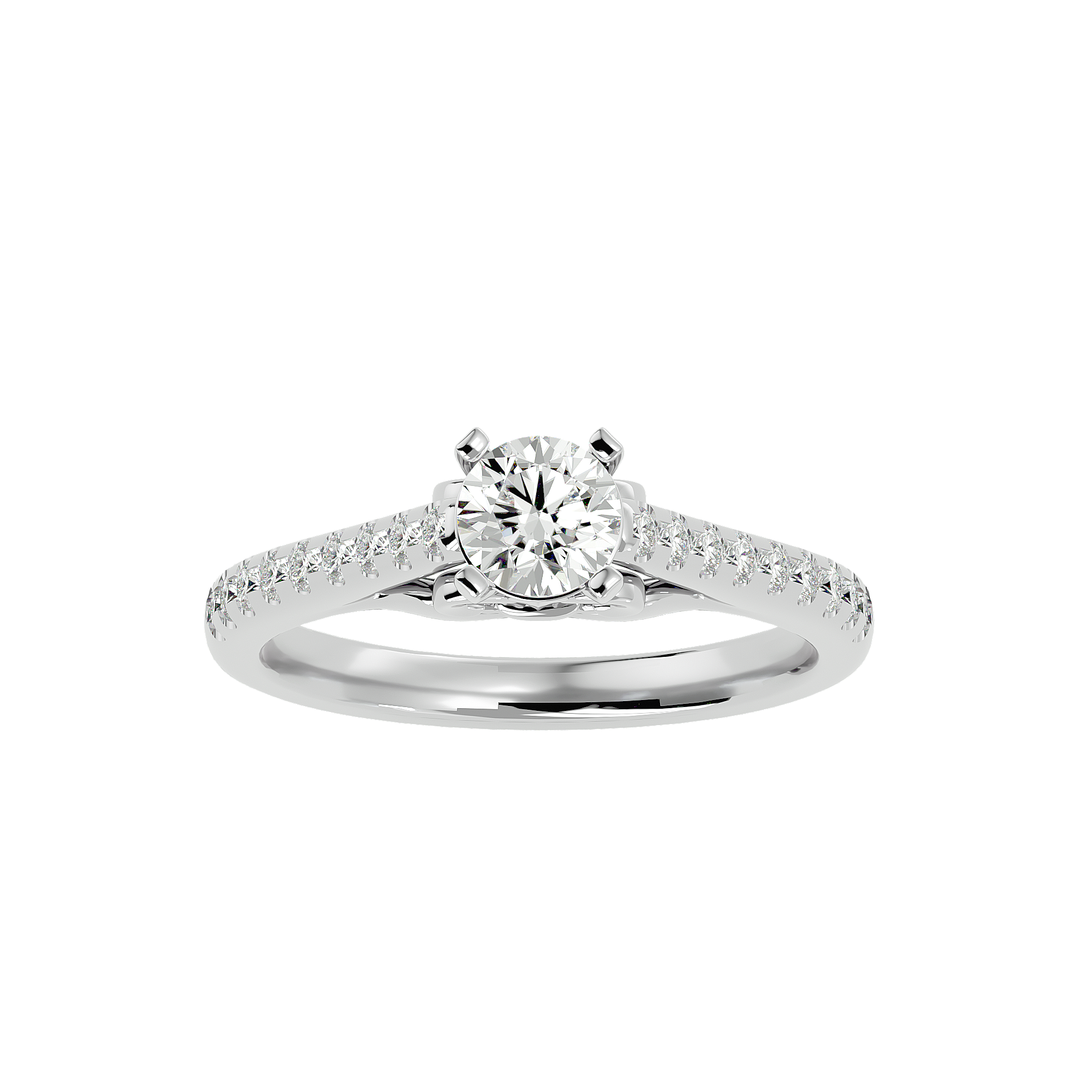 Flora Diamond Solitaire Ring